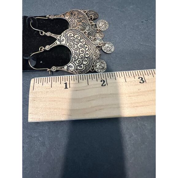 Egyptian Goddess Dangle Bronze Color Chandelier Earrings - Picture 5 of 6